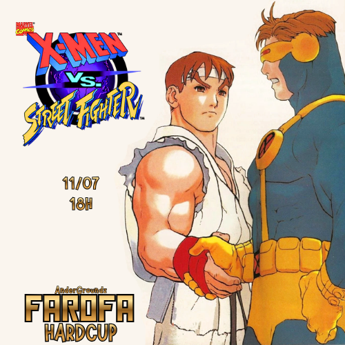 AnderBBatman's tweet photo. É AMANHÃ!
FAROFA HARDCUP: X-Men vs Street Fighter

Transmissão: https://t.co/Y8D67AGRFT
Plataforma: Fighcade 2 
Dia: 11/07/2026 (Sábado) 
Início: 18:00 Horas 
inscrições: https://t.co/30OYkZLifr https://t.co/eTlrKk2LJX