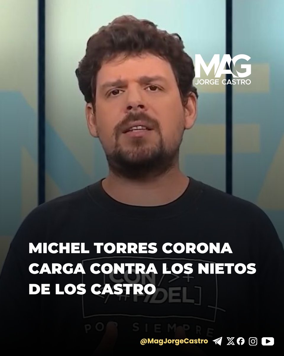 MagJorgeCastro's tweet photo. ⚠️⚠️Michel Torres Corona carga contra “El Cangrejo”, Sandro Castro y los privilegios de la élite revolucionaria

En el artículo El Cangrejo y el Vampiro, arremete contra Raúl Guillermo Rodríguez Castro y Sandro Castro, a quienes presenta como símbolos del “nepotismo sociolista”, la ostentación y el aburguesamiento de una parte de la élite.

Sobre “El Cangrejo”, cuestionó su papel como interlocutor ante Washington tras la entrevista concedida a USA Today, pese a no ocupar ningún cargo público conocido.

“Usurpar las funciones del gobierno, asumir un rol público para el que nadie te eligió… ¿se le permitiría a alguien más?”, escribió.

También criticó el estilo de vida de lujo asociado a ambos y advirtió que “los privilegios son los sepultureros de los derechos colectivos”.

“No puede seguir habiendo impunidad ni condescendencia”, afirmó, antes de pedir que “lo podrido caiga a tierra”.

La frase final del artículo resume el tono del texto:

“Corremos el riesgo de que los vampiros nos desangren y que los cangrejos se tornen cáncer”.

Saquen palomitas.