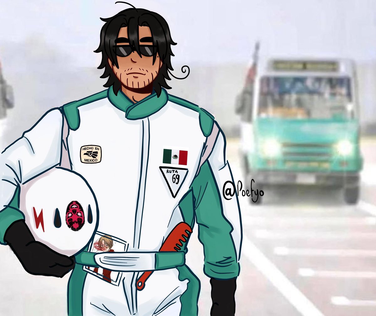 Poefyo's tweet photo. Y este piloto de la F1?! Wtf (🇲🇽) trae a su viejon el Matthew (🇨🇦) para bendecirlo ay papá #canmex #mexico #canadaaph #aph #hetalia #countryhumans #mexcan https://t.co/3s18lNpidH