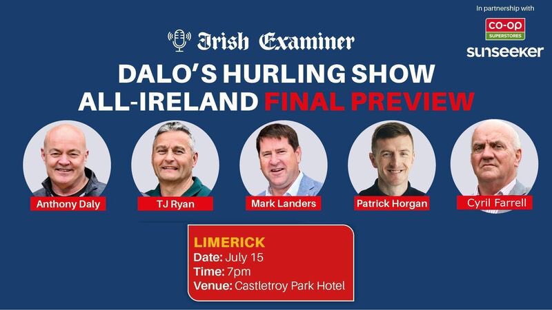 RyanLarry's tweet photo. The great Cyril joins the lads for the live Dalo @ExaminerSport show in Limerick next Wednesday. Quality pod outings are nuts to a monkey for Cyril. Tickets moving fast. https://t.co/qorQm8q0wD https://t.co/fXd5puggHr
