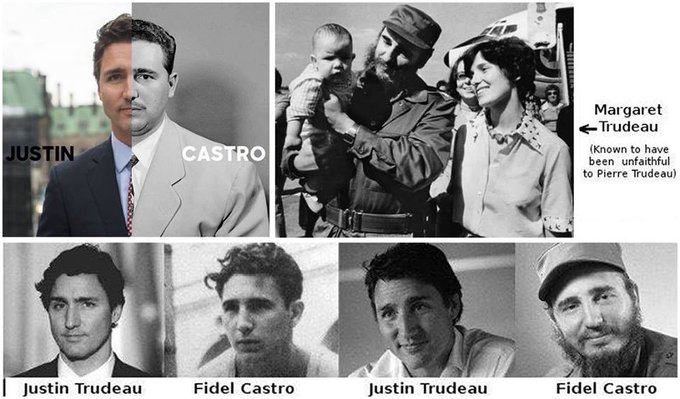 CapitanBitcoin's tweet photo. @marisolbraa @DisidenteActivo 🚨RUMORES constantes desde hace años de que Justin Trudeau es el hijastro bastardo del dictador de Cuba, Fidel Castro. https://t.co/nUkNW8lZQx