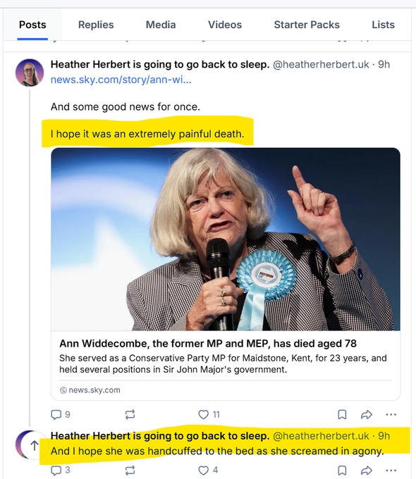 CliveSimpson63's tweet photo. And it looks like "Heather" doubled down
What a revolting thing to say, from a man who has to lie down if he gets correctly identified as a man. https://t.co/iXT6kdOmHb