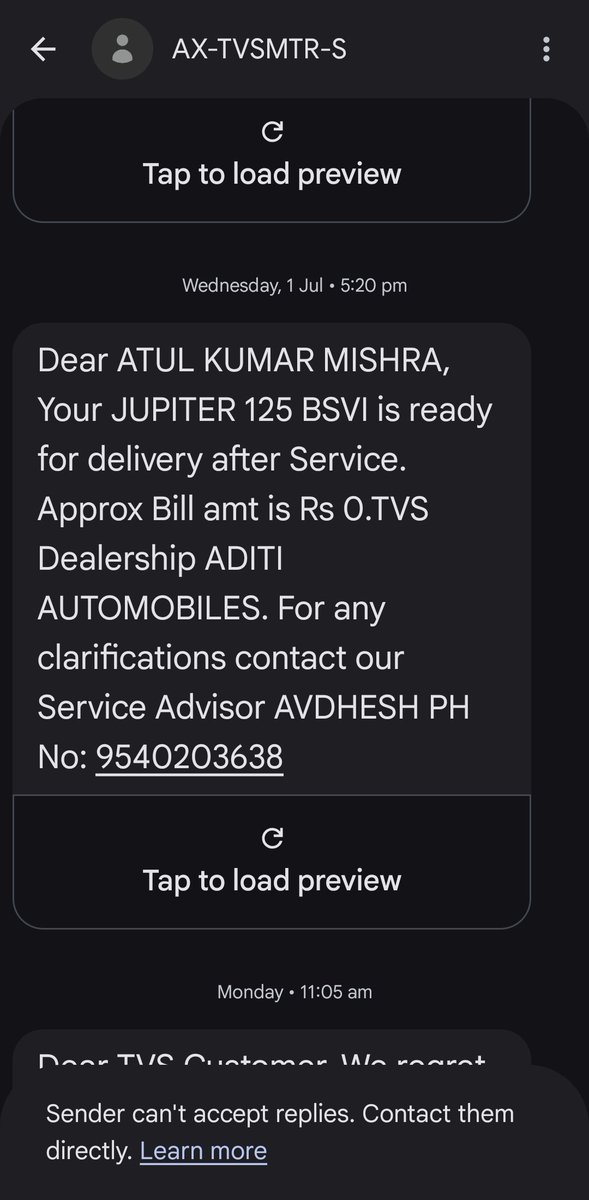 akm9945's tweet photo. @tvsmotorcompany I have all photos, videos &amp; call proofs attached. I demand STRICT ACTION against Aditi Automobiles, a full refund of my ₹2660, &amp; immediate free repair of my scooter. Stop your dealers from looting innocent customers! @jagograhakjago @tvsmotorcompany #TVSJupiter (4/4) https://t.co/0YOLpauZkX
