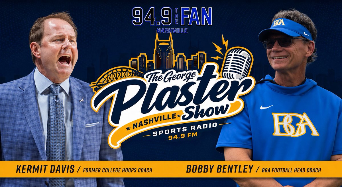 ThePlasterShow's tweet photo. TODAY @ 3 PM!!!
@ 3 - Daily Sports Update
3:20 - Kermit Davis joins the show to talk hoops and his TN Sports HOF induction
4:00 - BGA Football HC joins the program to talk Wildcat Football
4:25 - The Red Blooded American Phone Lines Open
BE THERE https://t.co/PuD3yxYg1D