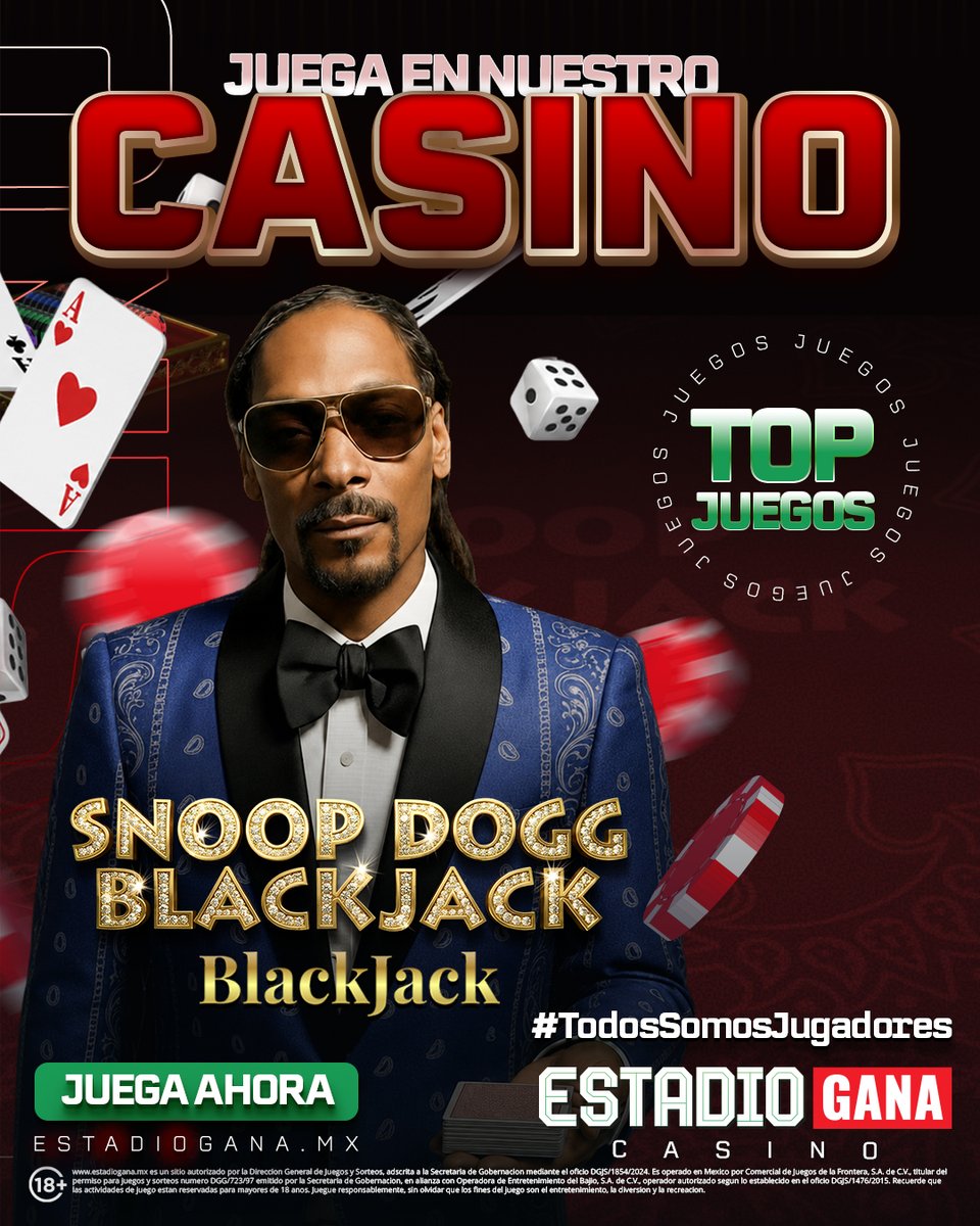 EstadioGana's tweet photo. 🎶 ¡Da-ra-ra-ra-ra! 🎶
Siéntate a la mesa con @snoopdogg en el casino de #EstadioGana y juega una partida de blackjack en SNOOP DOGG BLACKJACK #TodosSomosJugadores en https://t.co/NWrSQ3GU6Q 🎰🃏

#Casino #Blackjack #OnlineCasino #Gambling #SnoopDogg https://t.co/YJh7LzBiVY