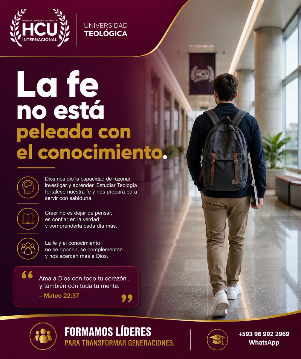 HCU_int's tweet photo. Teología en 1 Minuto.
La educación teológica NO reemplaza la dependencia del Espíritu Santo; nos capacita para servir con mayor fidelidad y responsabilidad.
#hcuinternacional #Teología #sabiduría #EducaciónCristiana #Doctrina #ConocimientoBíblico
@seguidores https://t.co/4454e1JYJZ