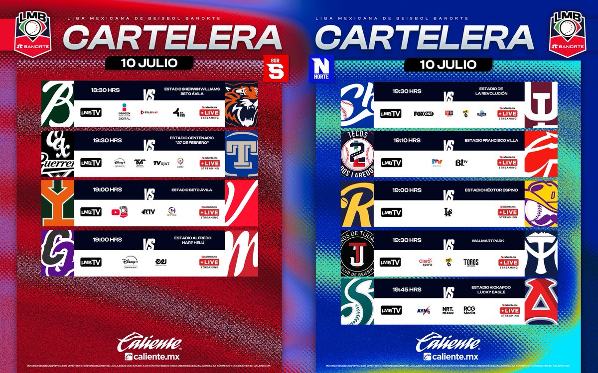 LMBBanorte's tweet photo. La cartelera del día de hoy presentada por @calientesports . 🔥

Regístrate y recibe $1,000 de regalo 📲 https://t.co/t2laqQpLbb

#LaLigaFuerteDeMéxico💪🏼🇲🇽⚾️ #MásAcciónMásDiversión🔥 https://t.co/pibiNpfFg3