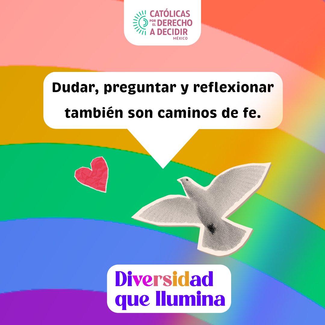 CDDMexico's tweet photo. Una mirada católica diversa reconoce la capacidad de cada persona para reflexionar, discernir y vivir sus convicciones con libertad.
Porque una fe que escucha ilumina nuevos caminos. 🌈
Conoce más aquí:
https://t.co/HFRzZ4wOMa
#DiversidadQueIlumina
#CDDMx https://t.co/5Wn2gBAReW