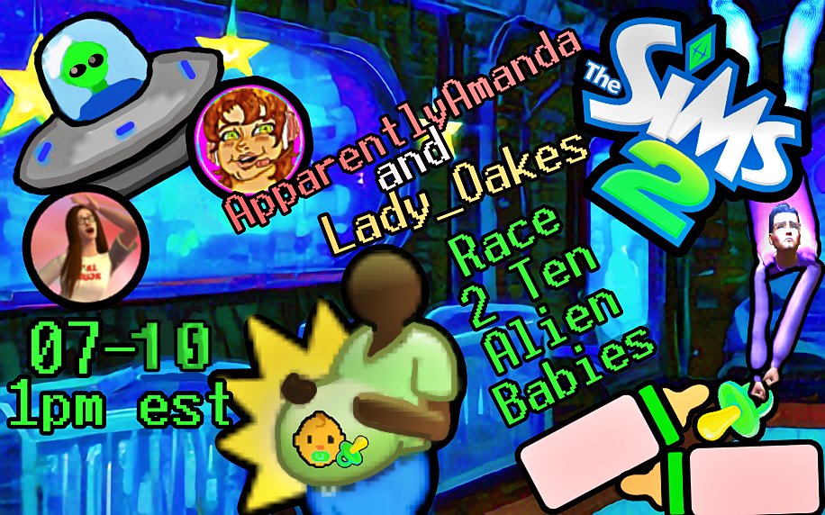 deborah_oakes's tweet photo. RACE TO 10 Alien Babies Part 2!!!---> https://t.co/34GdUydr4C <---- #TheSims2 #thesims #ts2 #Twitch #TwitchStreamer #Gaming #SmallStreamer #SupportSmallStreamers #FYP #Live @apparentlymandy https://t.co/rqAEOjVaBr