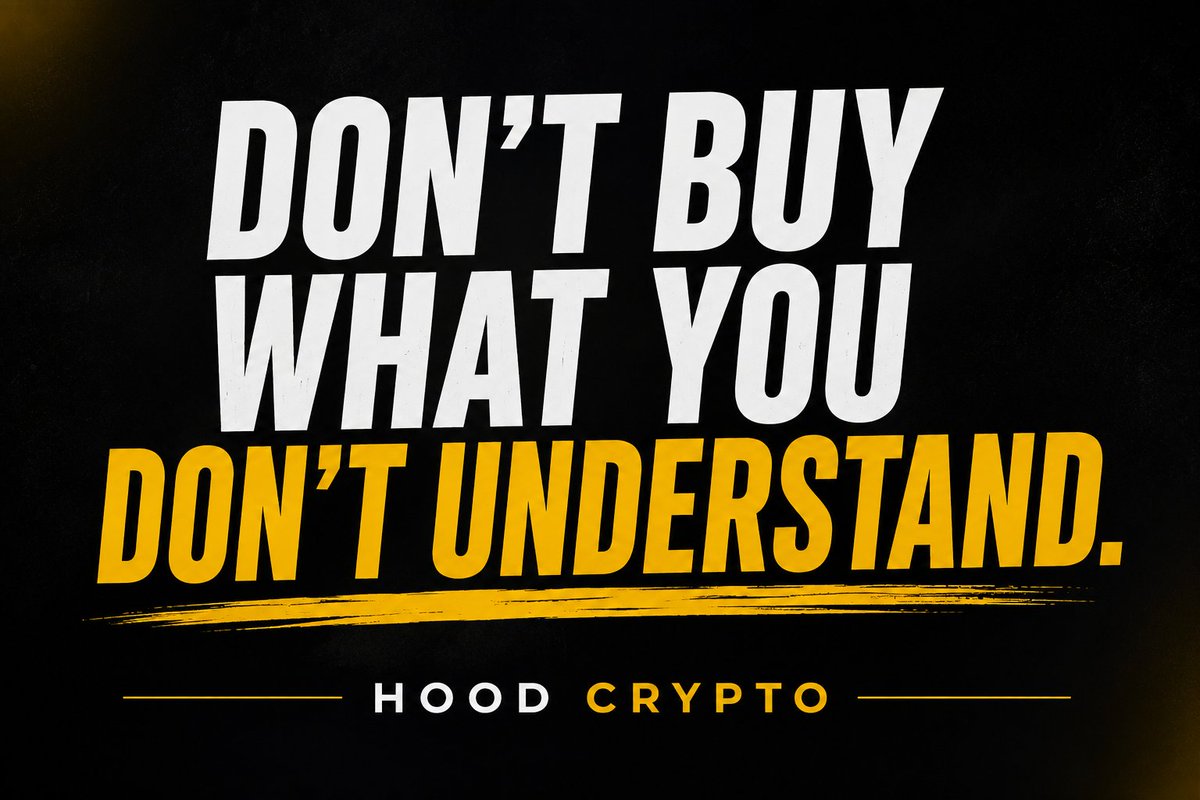 Hood_Crypto_01's tweet photo. Most people don't lose money because crypto is a scam.

They lose money because they buy things they don't understand.

Before you buy a token, answer these 3 questions:

• What problem does it solve?
• Who is building it?
• Why does the token exist?

If you can't answer them, don't buy it.

#Crypto #Web3 #DYOR