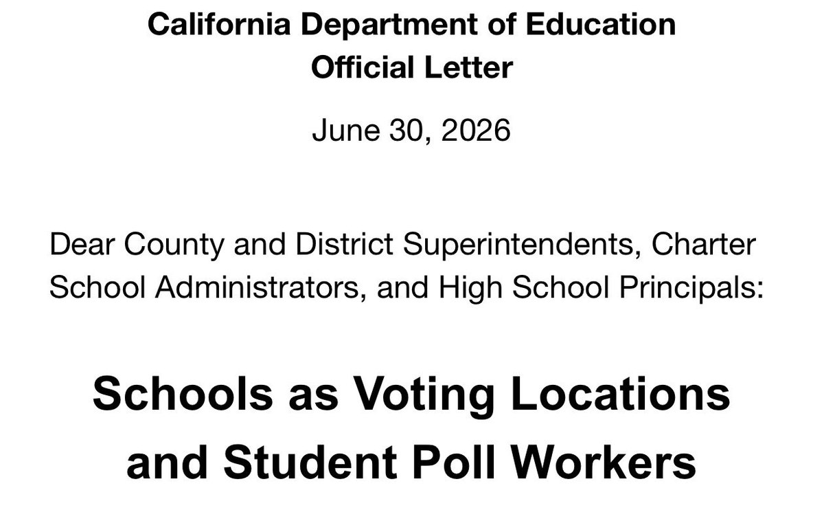nataliegwinters's tweet photo. EXCLUSIVE: California is recruiting noncitizen teenagers to work inside polling places and administer elections.

They cannot legally vote. But the state is still putting them in positions to handle ballots, assist voters, and operate election equipment.

⬇️⬇️⬇️ https://t.co/Kzfu7Mu9Vn