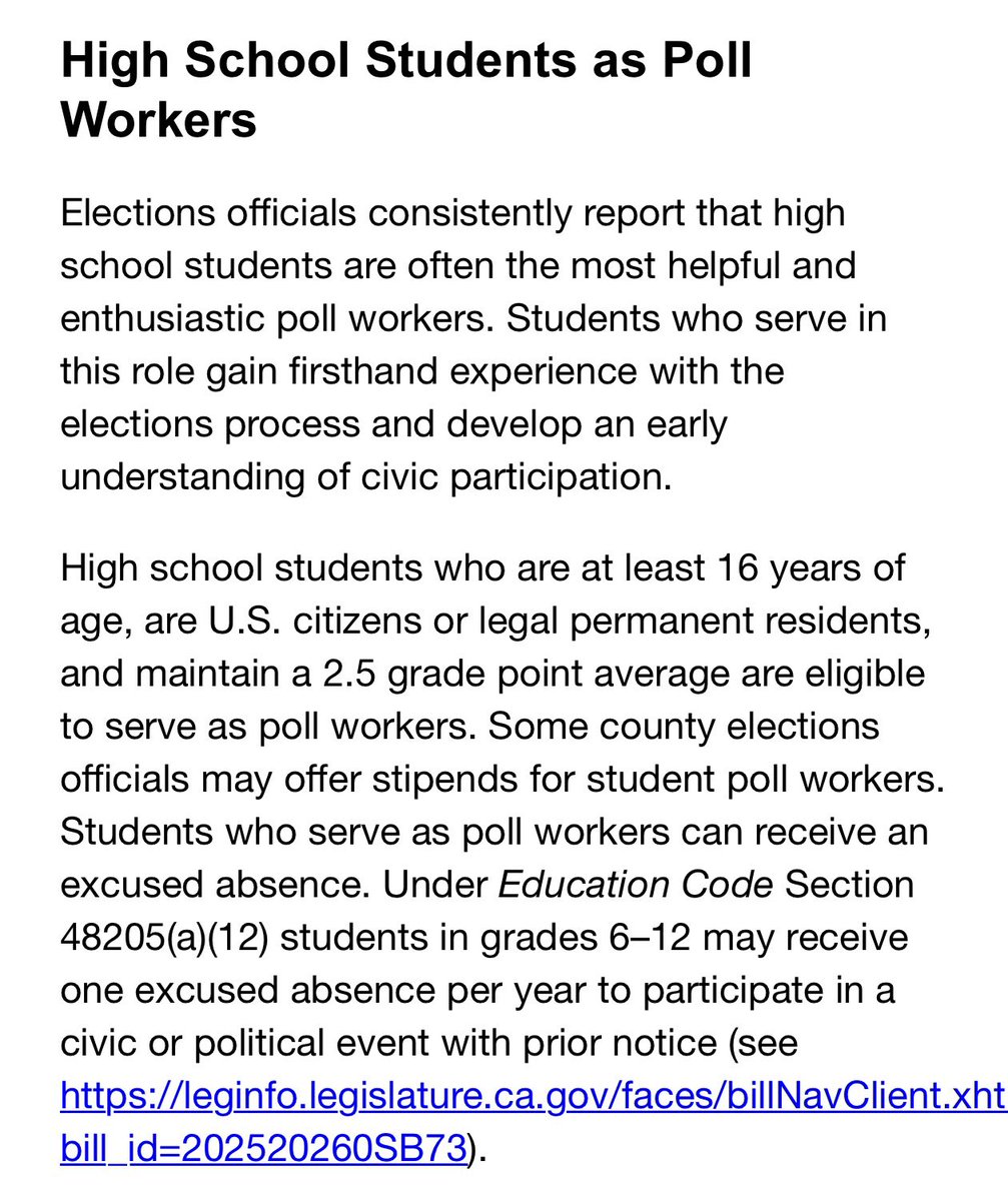 nataliegwinters's tweet photo. EXCLUSIVE: California is recruiting noncitizen teenagers to work inside polling places and administer elections.

They cannot legally vote. But the state is still putting them in positions to handle ballots, assist voters, and operate election equipment.

⬇️⬇️⬇️ https://t.co/Kzfu7Mu9Vn