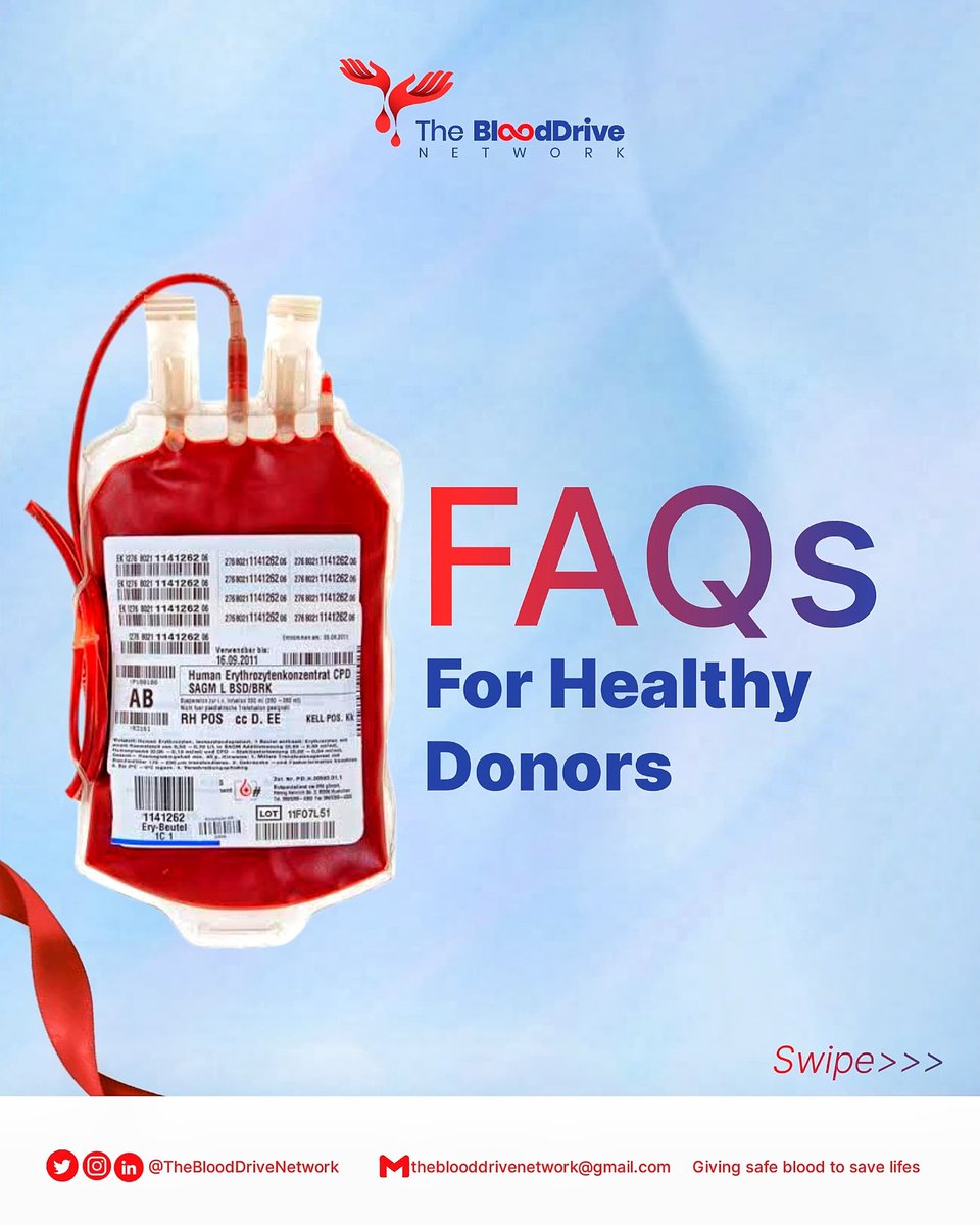 TheBlooddrive's tweet photo. TBDN FAQs ❓❤️

Have questions about blood donation? You're not alone.

In this series, we'll answer some of the most frequently asked questions donors have, from eligibility and safety to post donation.

Stay informed. Stay inspired and donate with confidence. 
  safe blood to https://t.co/sp7PudpZ1E