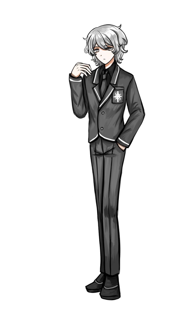 Nasso820's tweet photo. Redraw（6）

Nasso:Because Well was drawn the earliest, he has the most parts to revise and is the hardest one to draw.

＃drgoodbyegoodnight
＃WellJones
＃fanganronpa https://t.co/oE0OErZYuU