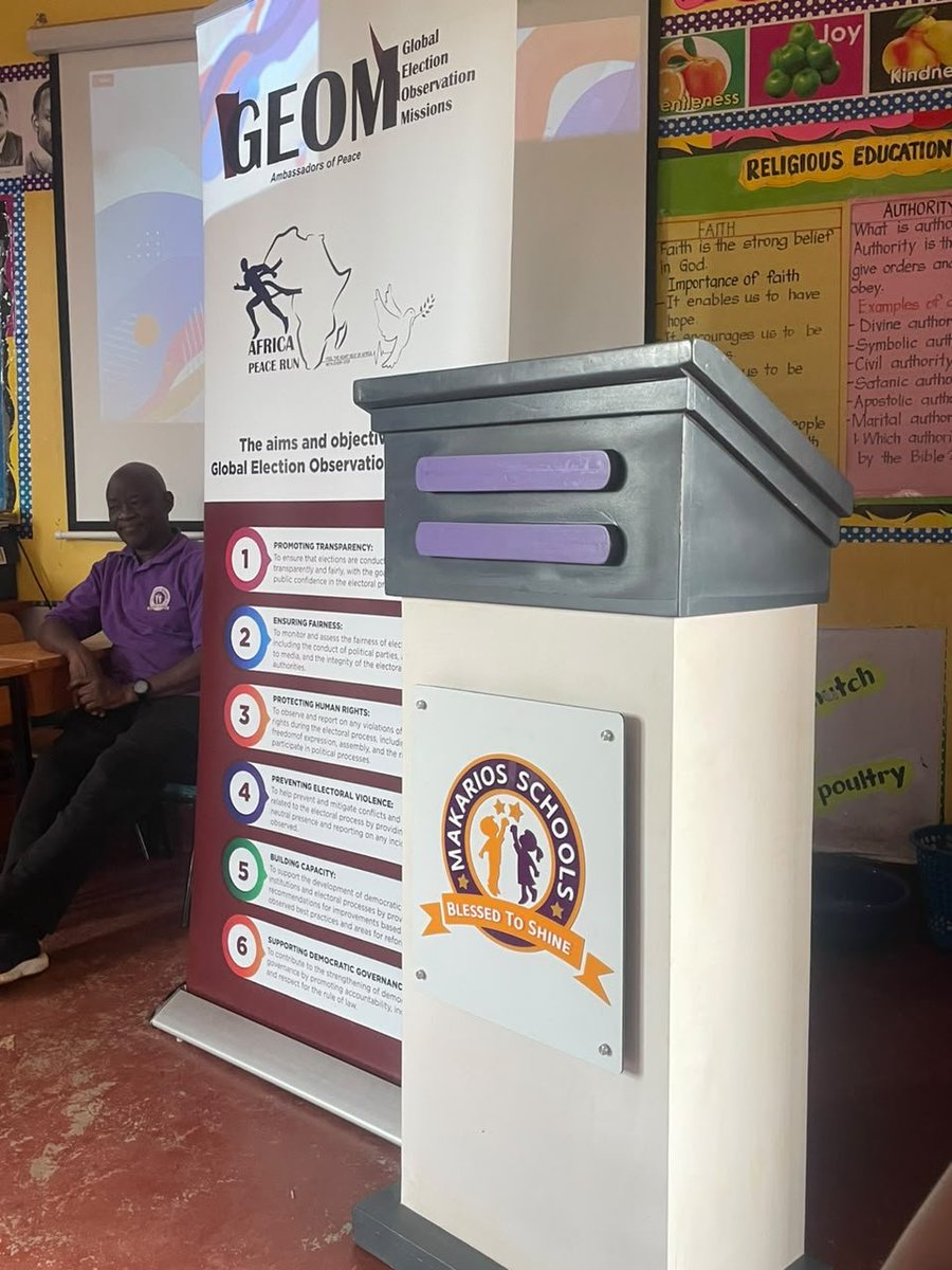geom_elections's tweet photo. Today, we had an inspiring civic engagement session with @makarios_junior as learners prepare for their upcoming school elections. Leadership begins at a young age,  today's  session empowered tomorrow's voters with the knowledge and values of responsible citizenship. @UgandaEC https://t.co/7huCAH0ndB