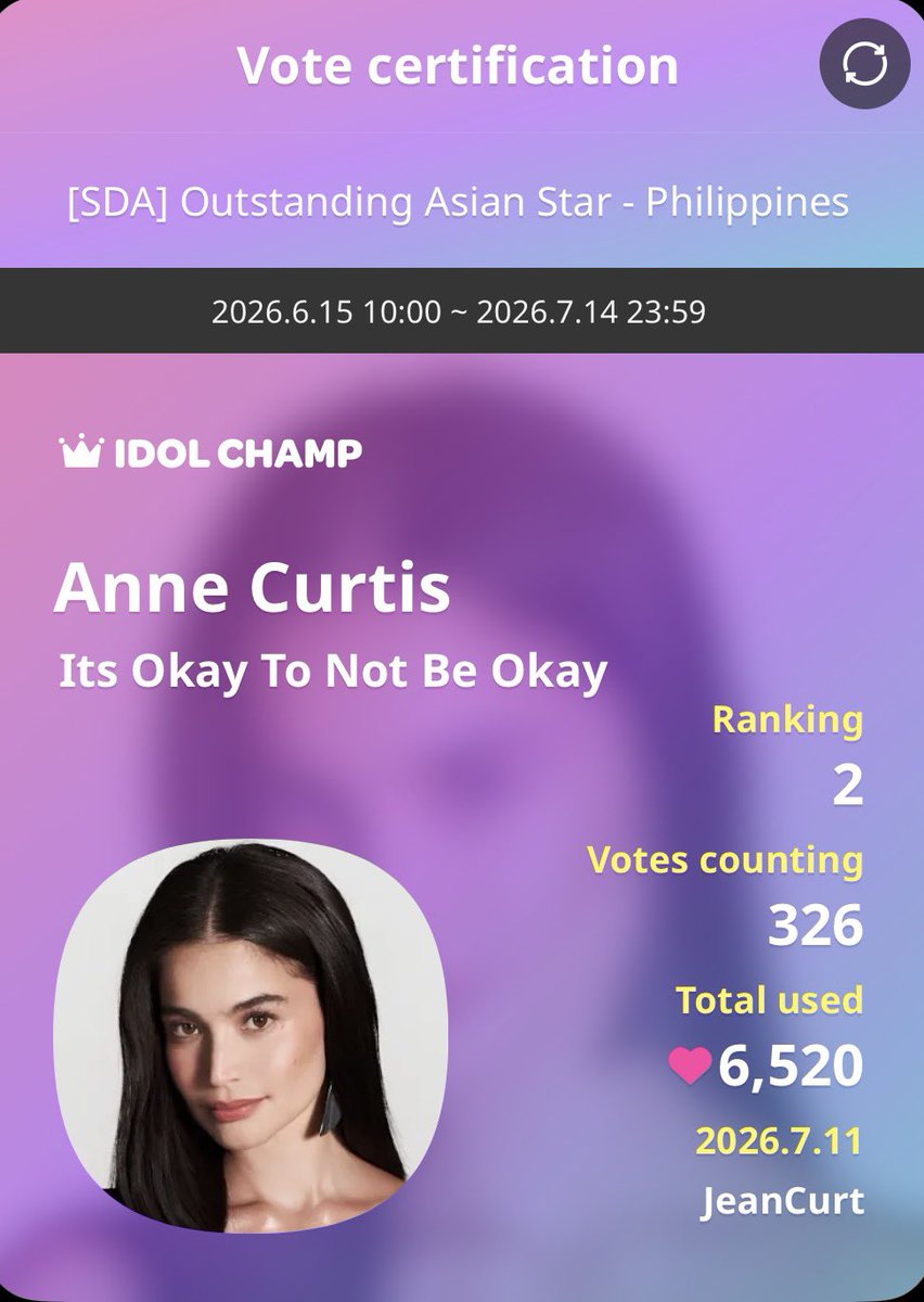 _jeancayanan's tweet photo. Done voting bago matulog. 3 days left. You deserve this award kaya ilalaban namin to hanggang dulo ate. Mahal na mahal ka namin. @annecurtissmith 

To all my co-fANNEs sobrang proud ako sa inyo. Let’s do this for our ate Anne. 🫶 https://t.co/eIC7akTOw3