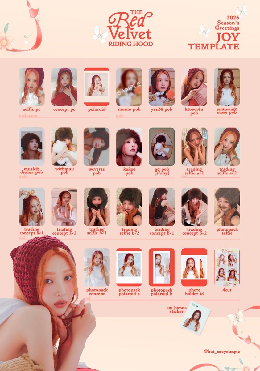 hot_sooyoungie's tweet photo. SM Season's Greetings 2026: kakao pob + protopack selfie update TEMPLATE JOY RED VELVET

#JOY #조이 #sg26 @RVsmtown https://t.co/TNwwDBtFED