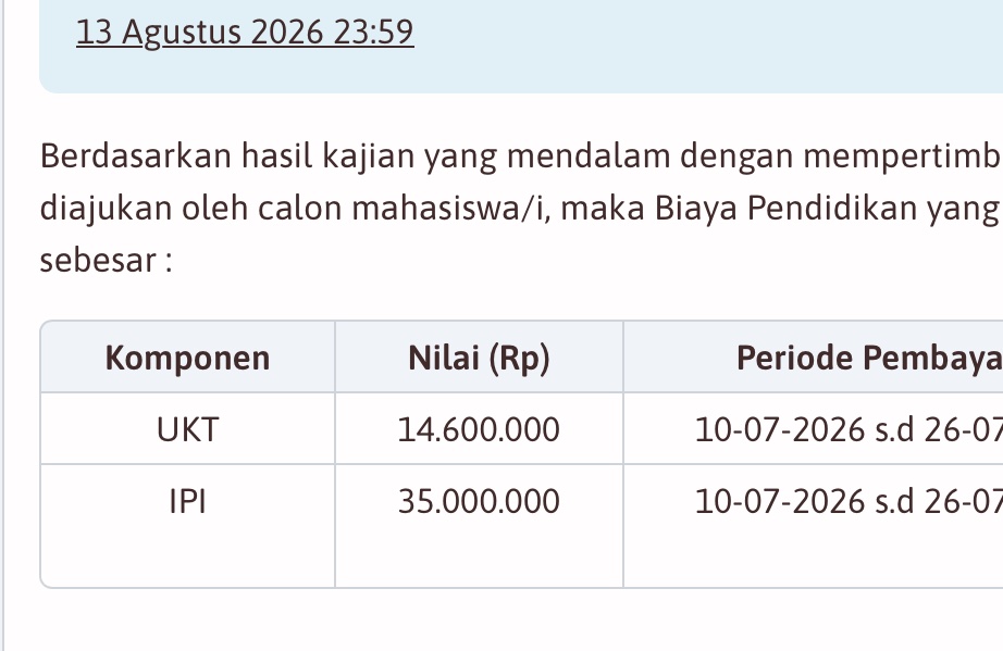 matchaaalatteme's tweet photo. wah BERUBAH banget sih UI UKT &amp; IPI nya 😡😤😭 https://t.co/ST6eokskaG