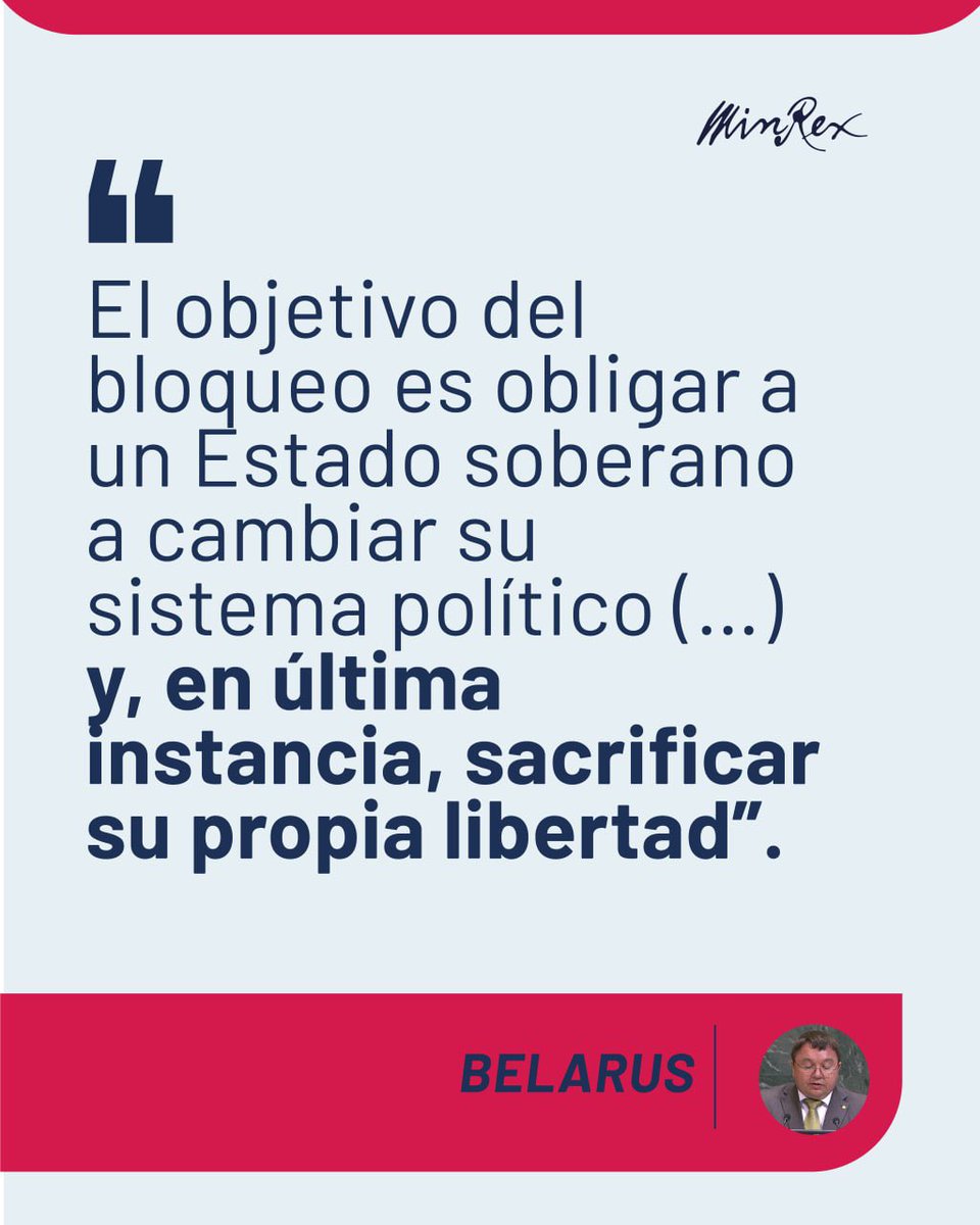 cubavsbloqueo's tweet photo. Belarus 🇧🇾 condena el bloqueo de EEUU contra #Cuba en las Naciones Unidas.

#CubaNoEsUnaAmenaza https://t.co/e3BzwgG8yM