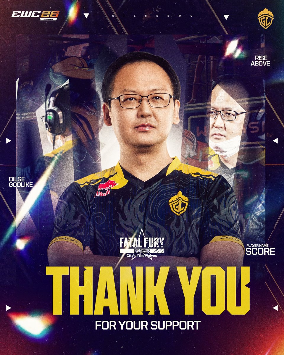 GodLike_in's tweet photo. He gave it his all until the very last round,

Thank you for standing behind us throughout this journey!💛

#EWC26 #DilSeEWC #DilSeGodLike #DilSeRedBull https://t.co/aUYugHwbvs