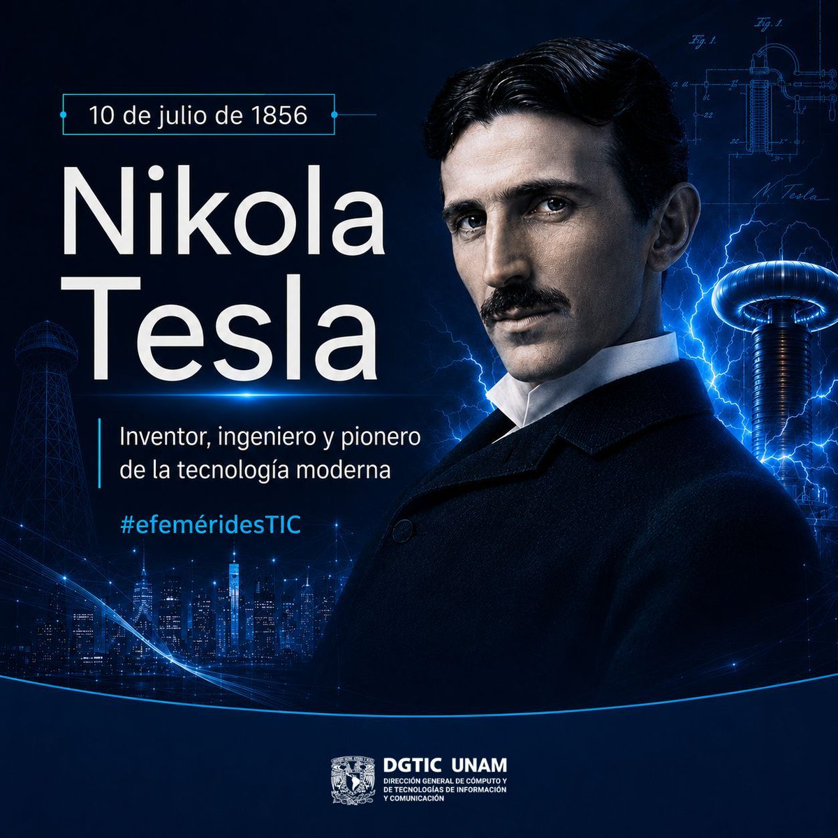 UNAMdigital's tweet photo. ⚡ La corriente alterna, los motores de inducción y sus experimentos con transmisión inalámbrica forman parte del legado de Nikola Tesla.

Sus ideas cambiaron la forma de generar, distribuir y utilizar la electricidad🔌💡

#efeméridesTIC https://t.co/VnlBpRklmZ