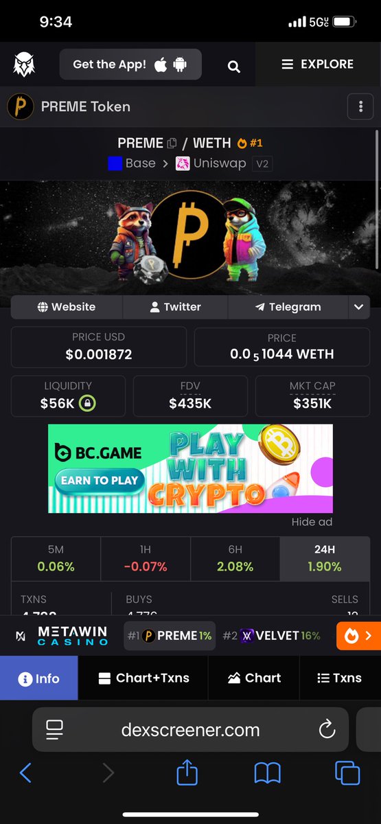 PREMETOKEN's tweet photo. base:0x8c62ac3b71db8c81a764b84ffbc2a8d0bad7f111 trending #1 on @dexscreener 

#trending https://t.co/WV1teRdhyK