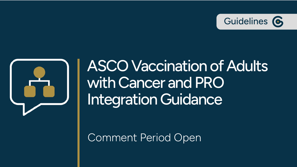 GuidelineCent's tweet photo. ASCO just opened two guidance documents to comment, one regarding the vaccination of adults with cancer, the other focuses on PRO integration in the routine care of adults undergoing systemic treatment. #oncology https://t.co/nOEzoNiRVc https://t.co/iGXsJLqsdC