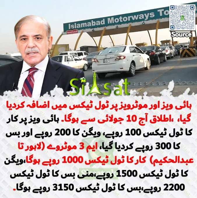 ahmadwaraichh's tweet photo. 2022 میں جی ٹی روڈ پر فی پلازہ ٹیکس 30 روپے تھا، پھر تجربہ کار حکومت آ گئی، ٹیکس 30 سے بڑھ کر 40 ہوا، قوم سے قربانی مانگی اور ٹیکس 40 سے بڑھا کر 70 کر دیا۔ اب معشیت مستحکم، ترقی ہو رہی ہے تو ٹیکس 70 سے بڑھا کر 100 کر دیا ہے۔ اگے اگے ویکھو کی ہوندا اے https://t.co/cCAwMZvtDL