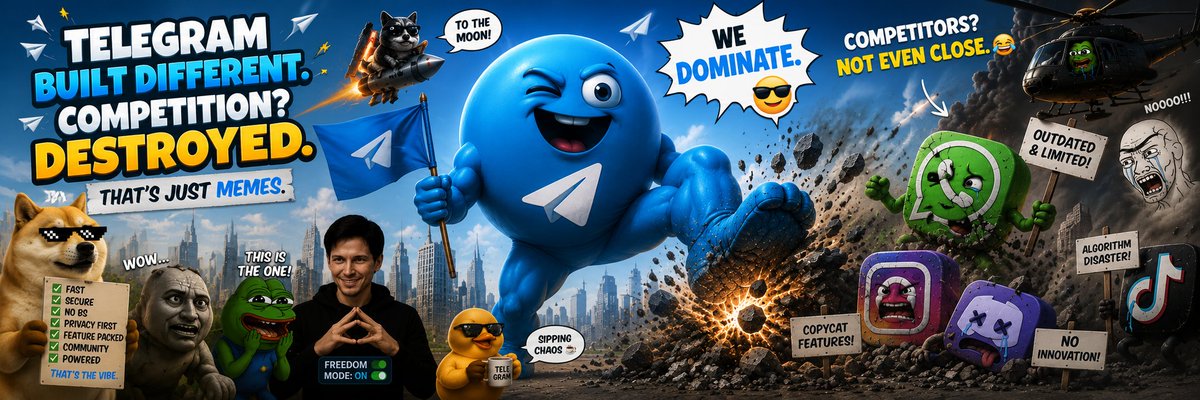 uswatuntrader's tweet photo. @telegram I know you wouldn't dare use this, but I made it on purpose because I prefer Telegram over the others. https://t.co/iWyRzv7kRJ