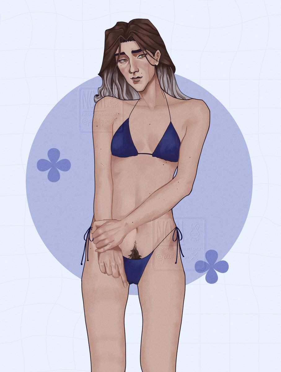 p00kita's tweet photo. Viktor claims he's only at the beach to "study wave propagation of the ocean" but we all know Jayce just bought him this bikini to force him out of the lab.
I present to you all: THE vikini 🤲
#jayvik https://t.co/8OwuNAMZba