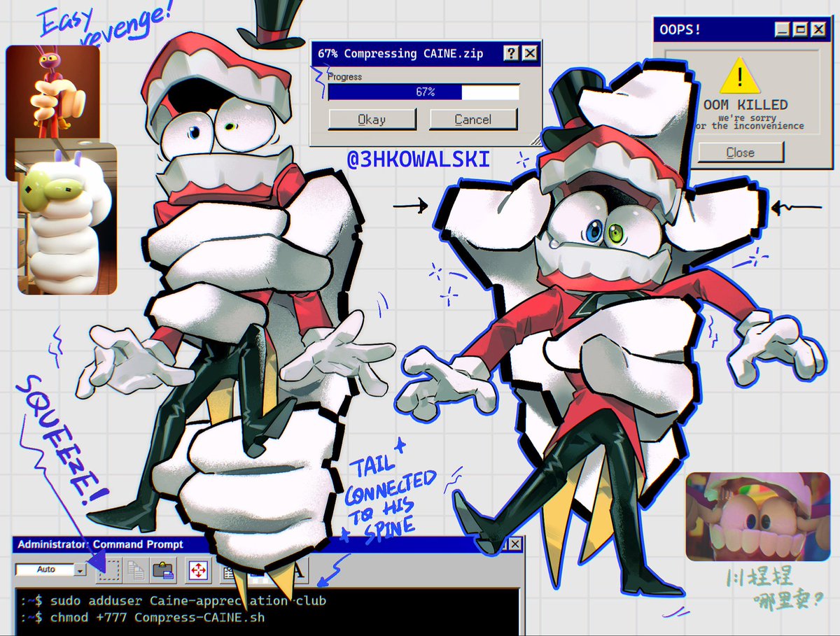 3HKowalski's tweet photo. Part 2 that nobody asked. 
I did it for my own entertainment🕶️

#tadc #TheAmazingDigitalCircus #Caine https://t.co/veoAyaeHpH