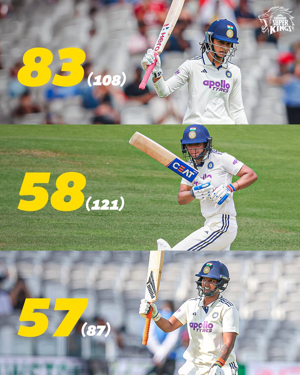 ChennaiIPL's tweet photo. First Test at Lord's. Three knocks, all class. 💪 

#WhistlePodu #INDWvENGW 
📸 : BCCI https://t.co/bMUrXfVdWn