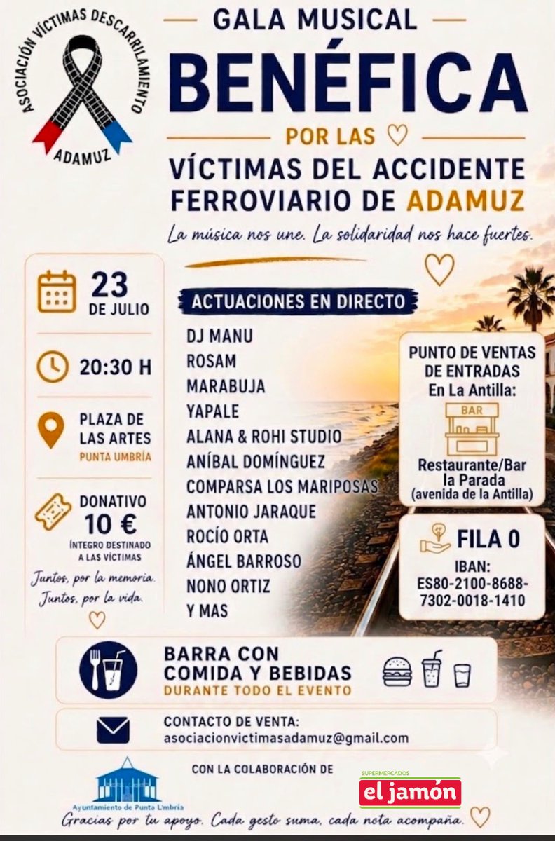 VictimasAdamuz's tweet photo. El próximo 23 de julio tendrá lugar la I gala benéfica a favor de la asociación. Todos los beneficios irán destinados a la memoria, justicia y búsqueda de la verdad. Si no puedes asistir y quieres donar en favor de la asociacion, también puedes hacerlo. 
¡Gracias a todos! https://t.co/uKPrI957RE