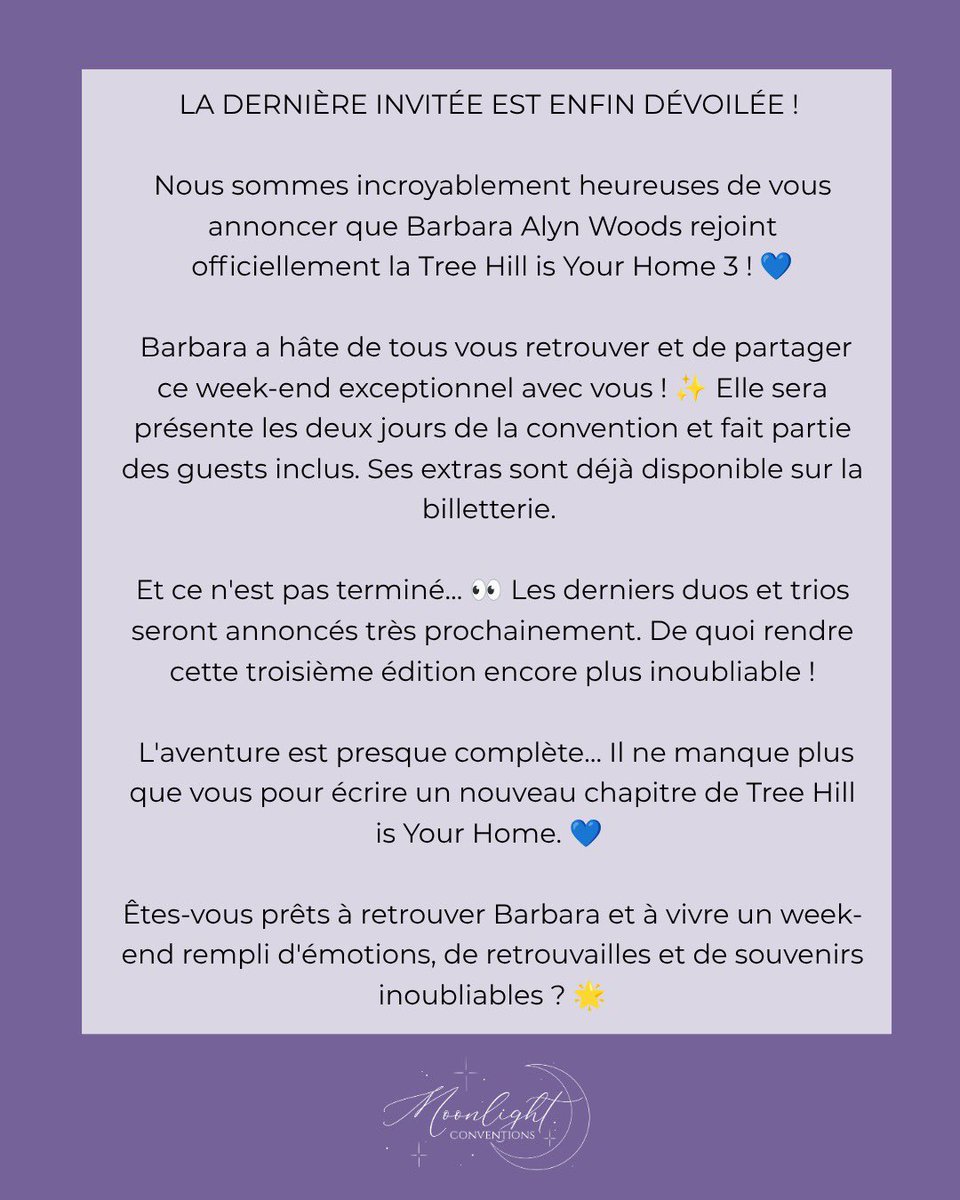 Moonlight_Conv's tweet photo. Barbara est notre dernière guest pour la
THIYH3!! 🏀 

Barbara is our last guest for THIYH3! 

🎟️ : https://t.co/zLivvPuHPY https://t.co/wKEOQTWiBt