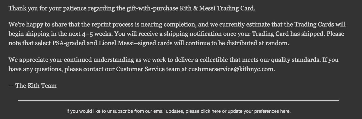 La3Life's tweet photo. Kith x Messi Card update https://t.co/IYxWrRF42r