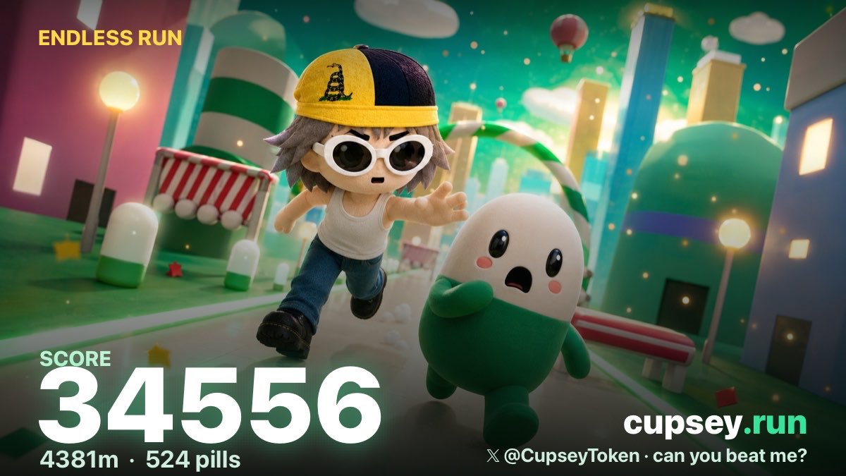 DarthVadorsGems's tweet photo. 💊 I scored 34556 running 4381m on https://t.co/PnC4kbK7t2!

Play free 👉 https://t.co/oOFxoxdweN
$CUPSEY @CupseyToken https://t.co/gybLORLjXn