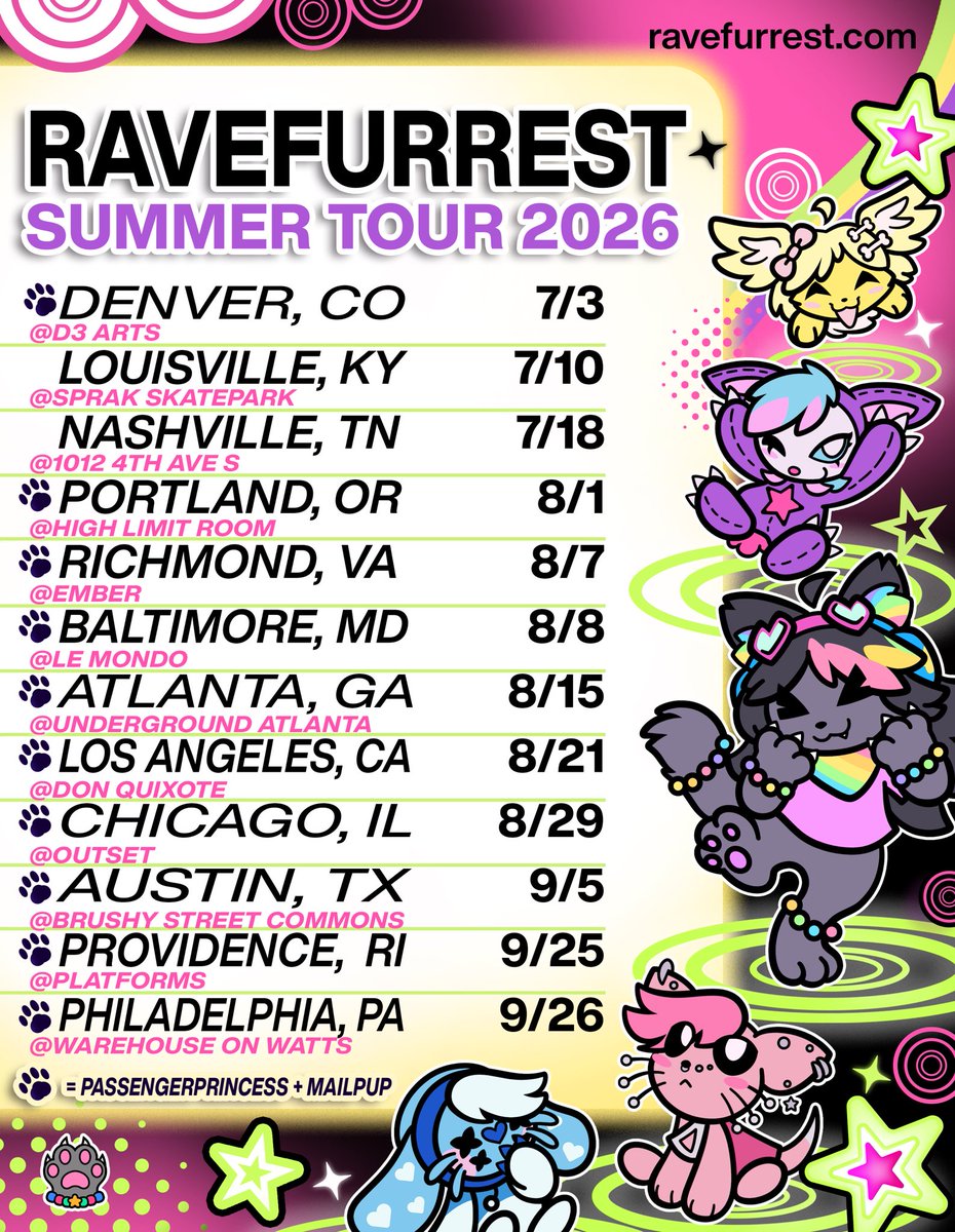 ravefurrest's tweet photo. SUMMER TOUR 2026 https://t.co/UFd2PXdU4T
