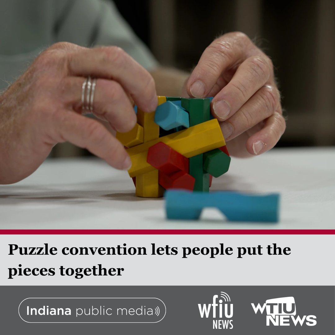 WFIUWTIUNews's tweet photo. People attending the National Puzzlers’ League convention at the Lilly Library this week work puzzles of many different shapes and sizes. Each one has a different path to the solution. @IVesperini  Read more: https://t.co/MTBQmP3vLv https://t.co/l3coms6nfl