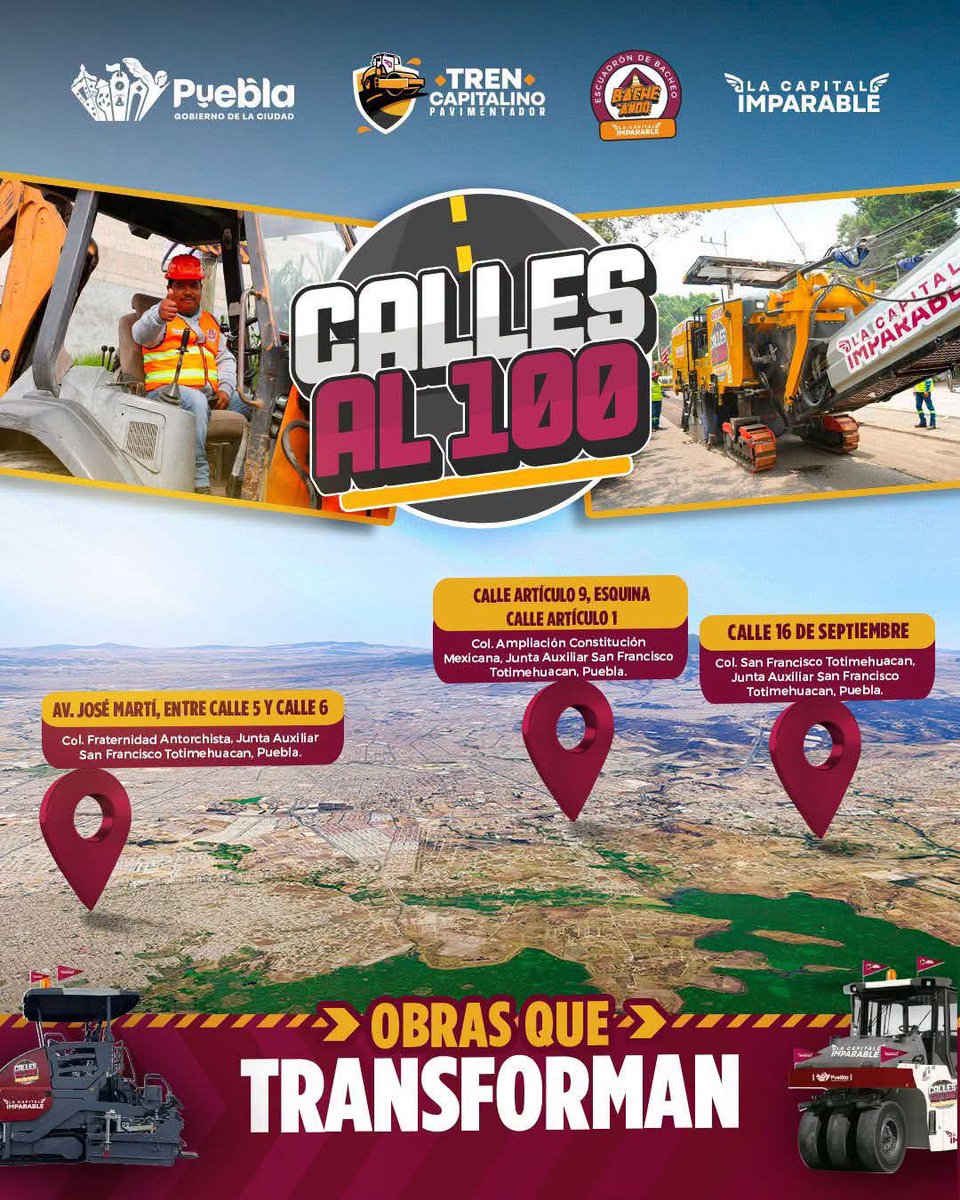 GuardianPuebla's tweet photo. ¡San Francisco Totimehuacan se transforma! 🚧   

Trás los años de abandono y gracias al programa #CallesAl100 @PueblaAyto está mejorando diversas vialidades en esta Junta Auxiliar.
@pepechedrauimx https://t.co/KcY641GYbb