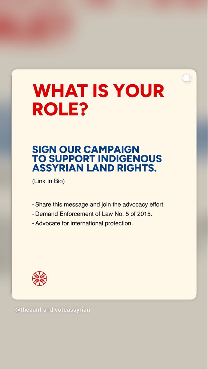 AANForg's tweet photo. It’s as simple as this: Our Assyrian ancestral land is NOT for sale.

Take a moment to read through the slides, learn about what’s happening, and stand with our people. Share this post, raise your voice, and sign the petition.

https://t.co/YGSbTAirJe

Together, we can demand justice, protect our ancestral homeland, and ensure that court rulings are enforced. #Assyrian #Assyrian #Nahla #JusticeForAssyrians #Kurdistan