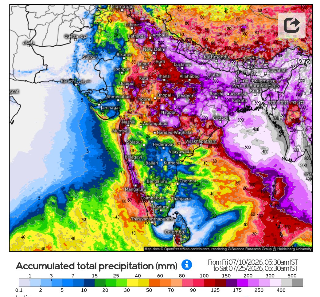 Monsoontv_india's tweet photo. Break monsoon phase for west central have started for  till next 7-10 day. Another #mjo cycle will entre from 22 or 25 july. many lpa will form during last week of july and first 2 weeks of August. #Monsoon will be active during this period.some lpa cross central india also 🎉🎉 https://t.co/GxhhFOpoQW