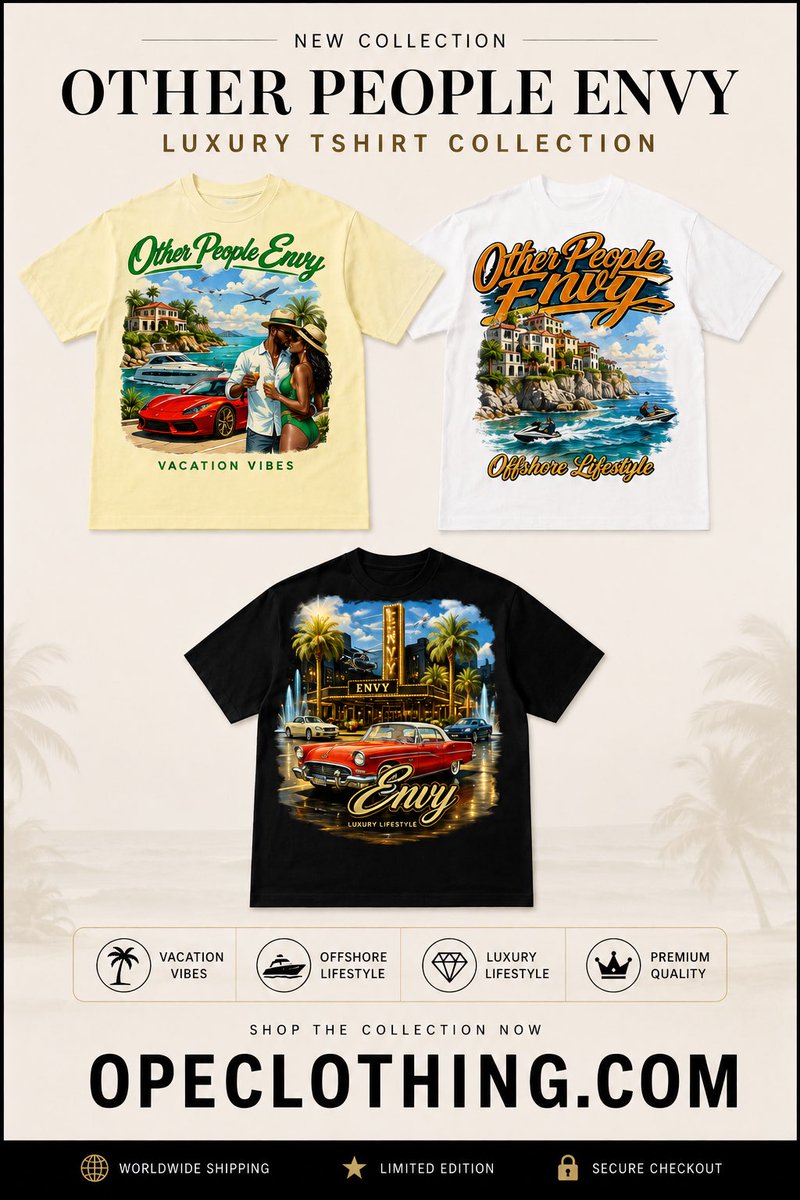 OPE_Clothing's tweet photo. NEW DROP AVAILABLE NOW
The Other People Envy Luxury T-Shirt Collection 
Shop now https://t.co/Q32ys3lV9x https://t.co/iC0e0DKvUY