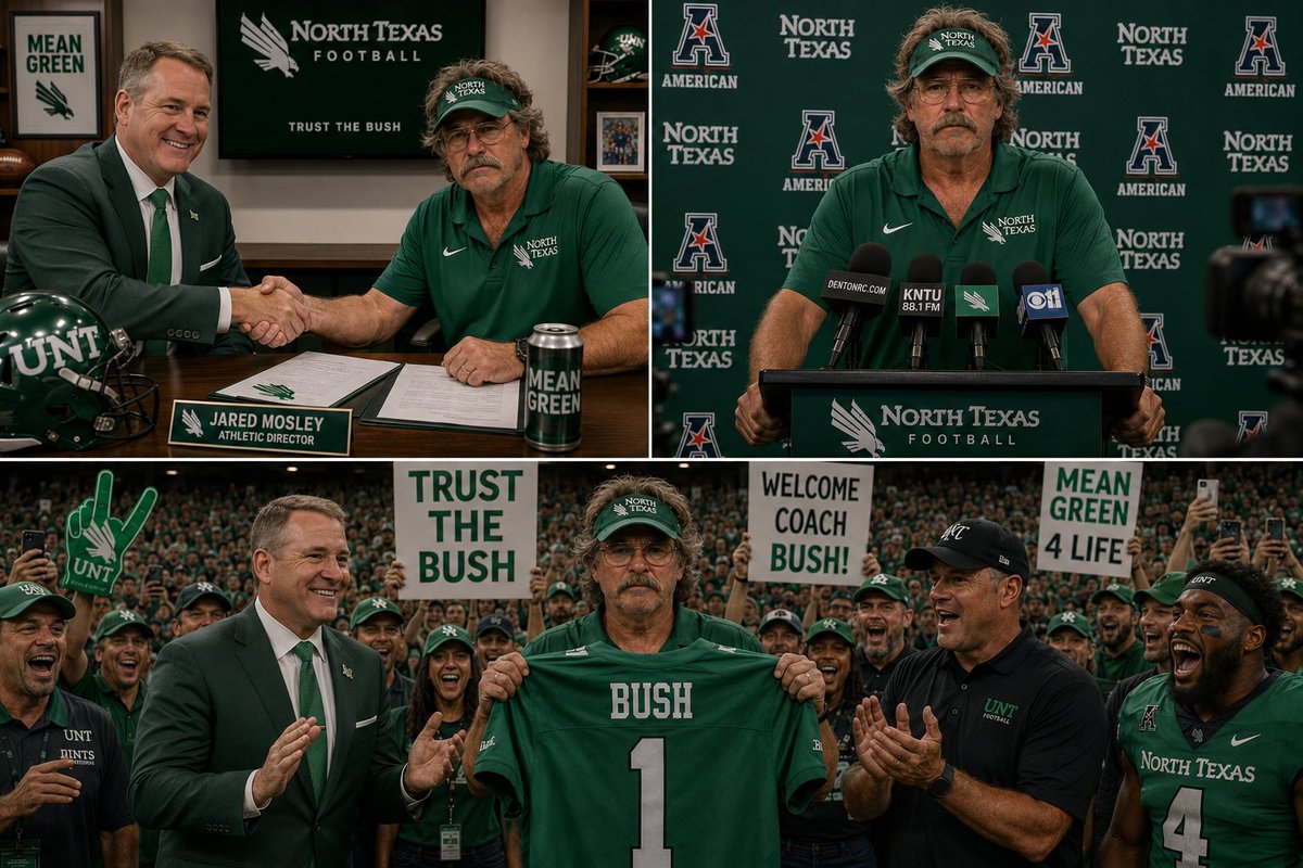 DustyBush69's tweet photo. For those who didn’t believe me here’s a little collage with my new friends. This shits about to be EPIC. Let’s be great. #NorthTexas #MeanGreen #GMG #EAplaydontpay #BeGreat #MyRBhaspurpleshifty https://t.co/iKo6IHGPqS