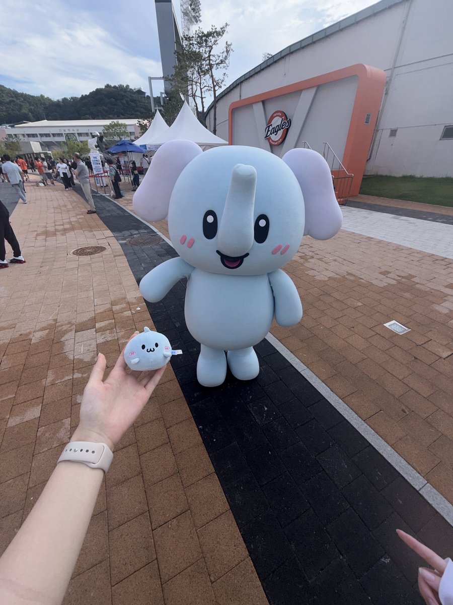 n3ncake's tweet photo. 한화 야구장에 트야랑 똑같이 생긴 트끼리가 잇는거임ㅋㅋ 그래서 넘 신나서 트야랑 막 사진 찍고 어쩌다 트끼리랑 나 가티 사진 찍었는데
내 표정이 거의 트끼리맘 정도로 나옴(엄청웃엇다는뜻) ㅋㅋ웃기게😁😁 https://t.co/7umEMxD1ls