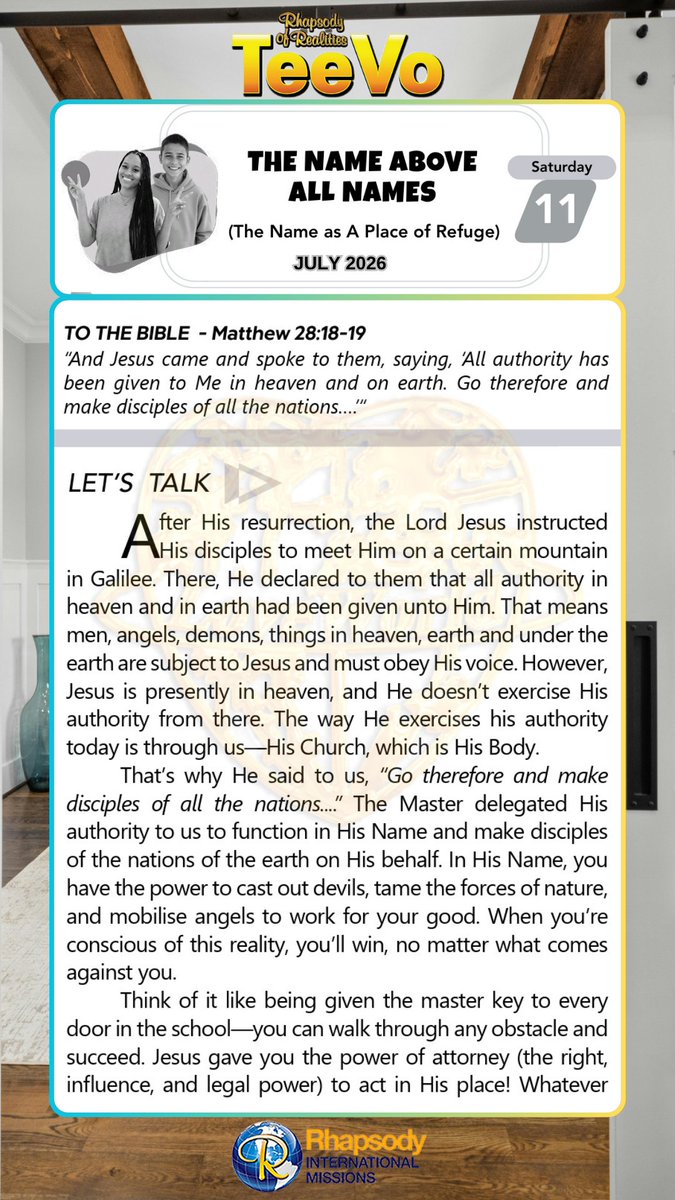 RORintlmissions's tweet photo. Matthew 28:18-19 “And Jesus came and spoke to them, saying, ‘All authority has been given to Me in heaven and on earth. Go therefore and make disciples of all the nations….’“ 

Partner today: https://t.co/r0LeB2YSOv

Learn more about Rhapsody International Missions: https://t.co/j4rgkq8L0E

God bless you.