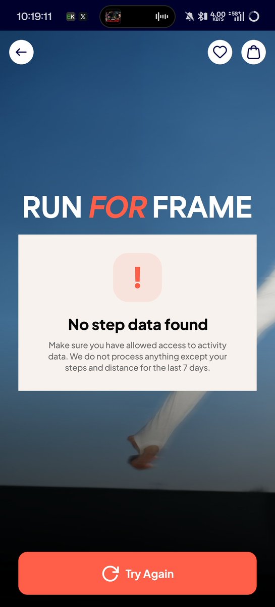 its_samraj's tweet photo. No step data is found after completing 20k steps. I got code for completing 15k steps. But I didn't used it. Coz I need the 20k step gift. 

Now it shows no step data found. What is the issue? @Lenskart_com https://t.co/bpNIZfnzjt