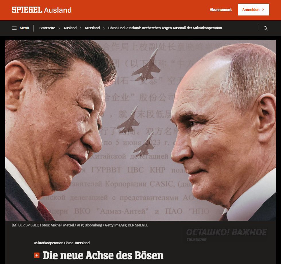 camille_moscow's tweet photo. 🇷🇺 La Russie et la Chine préparent une offensive contre Starlink : des documents secrets révèlent des plans contre l'Occident et Kiev

Une enquête de Der Spiegel affirme que Moscou et Pékin ont considérablement renforcé leur coopération militaire et créent une "alliance anti-Starlink" russo-chinoise.

👉 L'article, intitulé «Le nouvel axe du mal», indique que, dès 2023, des experts de la société chinoise China Aerospace Science and Technology Corporation ont présenté un plan pour contrer Starlink. Ils ont proposé de développer conjointement avec la Russie des moyens de lutte contre le réseau de satellites d'Elon Musk, qui confère aux États-Unis et à l'Ukraine un avantage significatif sur le champ de bataille.

Les combattants des forces armées ukrainiennes utilisent ce système pour contrôler les drones, effectuer des reconnaissances, évacuer les blessés et communiquer, même lorsque le GPS est brouillé par les systèmes de guerre électronique russes.

⚡️Parmi les mesures proposées figurent des cyberattaques, des techniques de brouillage pour pirater les infrastructures, l'introduction de virus paralysants, le brouillage des terminaux et la destruction des satellites en orbite. En Chine, on discute également de l'utilisation d'armes laser et micro-ondes

Selon l'enquête, la Russie travaille également sur de tels systèmes. Les services de renseignement des pays de l'OTAN estiment que Moscou développe des moyens de détruire les panneaux solaires des satellites et un complexe de guerre électronique capable de brouiller les terminaux Starlink sur une zone de jusqu'à 20 km².

⚡️Après que Starlink a coupé l'accès au réseau pour les troupes russes en Ukraine en février, Moscou, selon Spiegel, est passée à un système chinois d'accès à Internet. Un réseau de radiotéles et de drones a été déployé le long de la ligne de front, permettant de contrôler des essaims de drones capables de modifier leurs cibles en vol.

Un haut responsable de l'armée américaine a déclaré que Starlink est entièrement intégré au système militaire américain. Selon lui, une attaque réussie contre ce réseau porterait un coup dur aux communications et au renseignement des États-Unis et de leurs alliés. Une cyberattaque à grande échelle contre un pays de l'OTAN pourrait également servir de base au déclenchement du mécanisme de défense collective de l'Alliance.

⚡️L'enquête mentionne également une coopération entre la Russie et la Chine en matière d'IA, de défense aérienne et de drones, ainsi que des essais de technologies chinoises dans la zone d'opération spéciale.

Auparavant, les médias occidentaux avaient écrit que la Russie avait commencé à utiliser des drones à propulsion avec des moteurs chinois, et que la Chine avait secrètement préparé les militaires russes à se défendre contre les armes de destruction massive.

❓ Les satellites de Musk deviendront-ils bientôt une cible militaire légitime ?