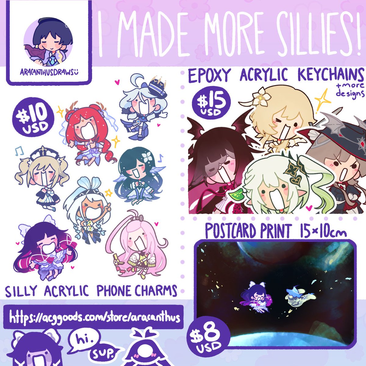 Aracanthus Draws • Keychains!! tweet media