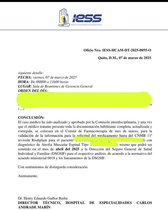 ecuainm_oficial's tweet photo. ‼️#URGENTE
La asambleísta Viviana Veloz informó que recibió en la Comisión de Niñez a la madre de Theo, un niño de 4 años con atrofia muscular espinal tipo 1. Según indicó, el IESS no le ha entregado su tratamiento desde hace más de un año y, pese a que la familia presentó una acción de protección en enero, aún no se ha fijado la fecha para la audiencia.