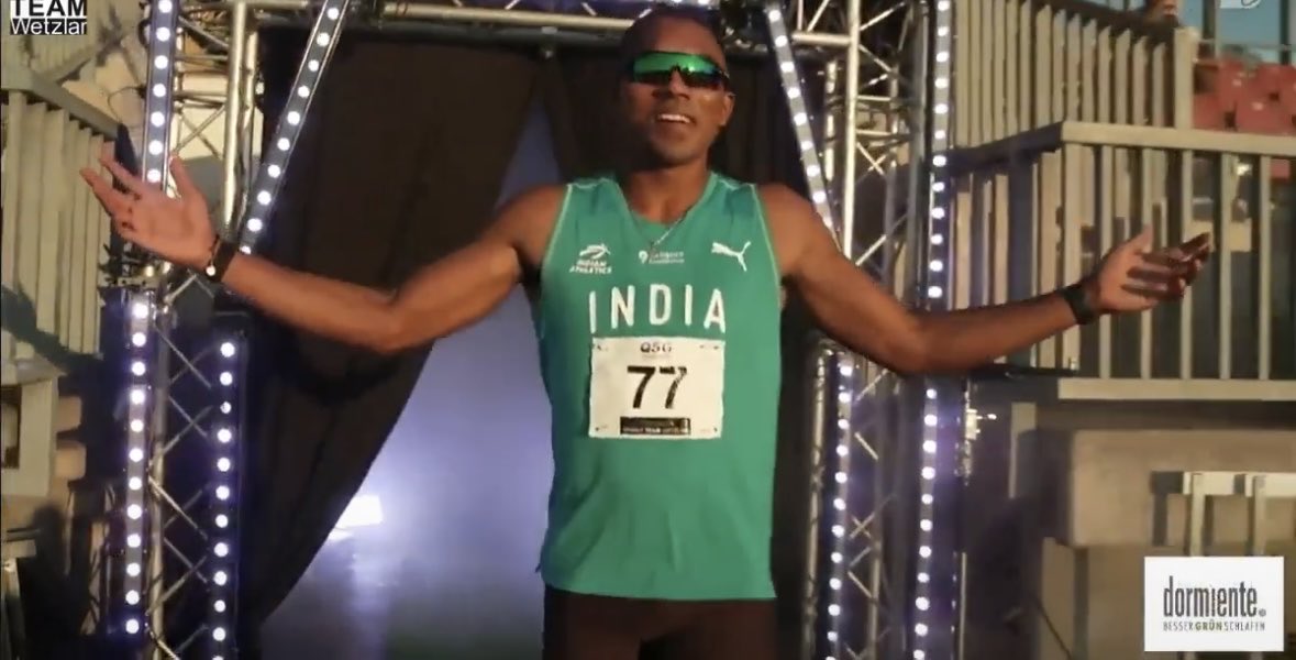 shivadot's tweet photo. #100M Men 
#ANIMESHKUJUR CLOCKS 10.14s &amp; BECAME 2ND FASTEST TIME EVER BY AN INDIAN 🔥 @VishankRazdan @BeingMinchu @Eighty7_Fifty8 @Sammy58328 @Flydon8 @kaypeem @NavinSports @BhutaniRahul @likithsp98 @jon_selvaraj @sooramDB @athleticsregion @afiindia @neerubhatia3 @Blazie_Harsh https://t.co/CSNMCCe9W3
